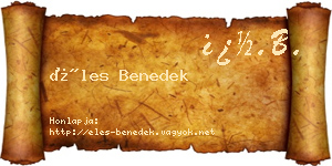 Éles Benedek névjegykártya